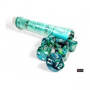 LAB DICE SET DE 7+1 LUSTROUS NEPTUNE GREY POLYHEDRAL