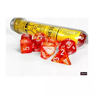 LAB DICE SET DE 7+1 NEBULA MOLTEN WHITE POLYHEDRAL