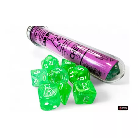 LAB DICE SET DE 7+1 NEBULA MOLTEN WHITE POLYHEDRAL