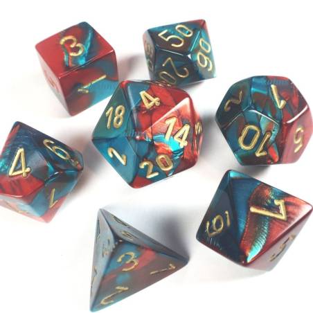 SET COMPLET BICOLORE ROUGE-TURQUOISE/OR