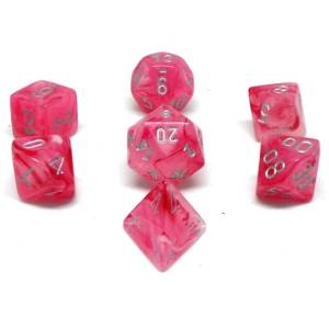 SET DE 7 DES FANTOMATIQUES ROSE/ARGENT