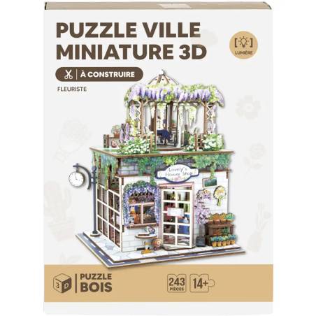 PUZZLE 3D MINI VILLE EN BOIS - FLOWER SHOP